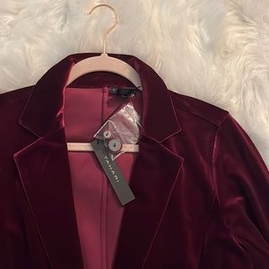 Velvet Blazer, in wine color.